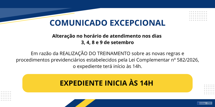 Aviso - Alteração de Expediente